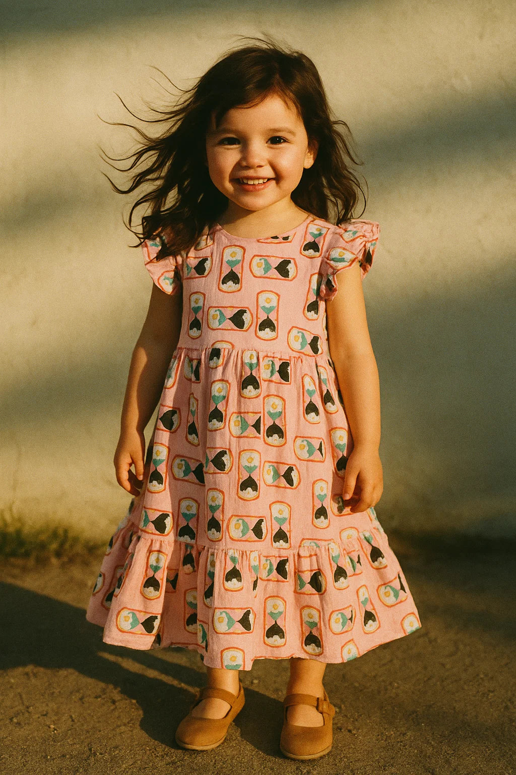 Pink Muslin Digital Printed Kids Fabric