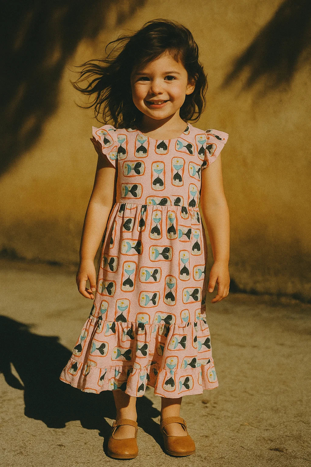 Pink Muslin Digital Printed Kids Fabric