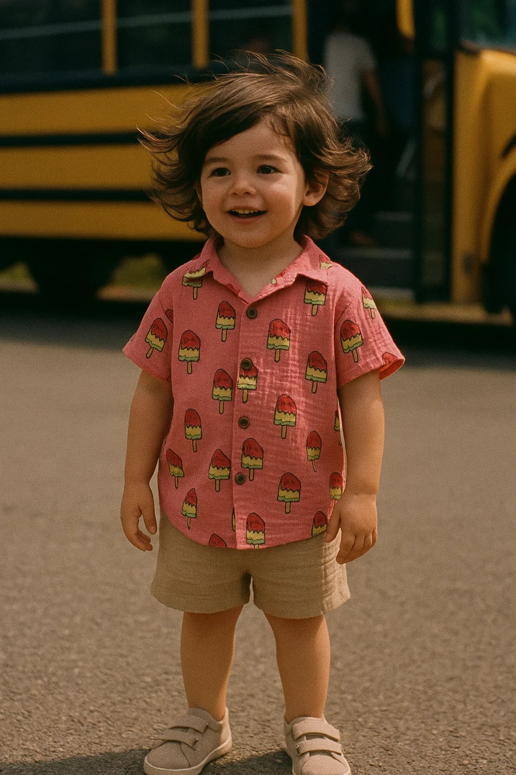 Pink and Red Popsicle Print Muslin Fabric for Kids
