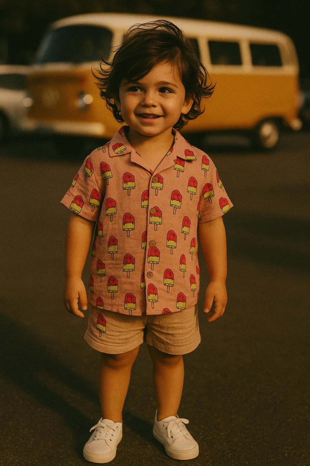 Pink and Red Popsicle Print Muslin Fabric for Kids