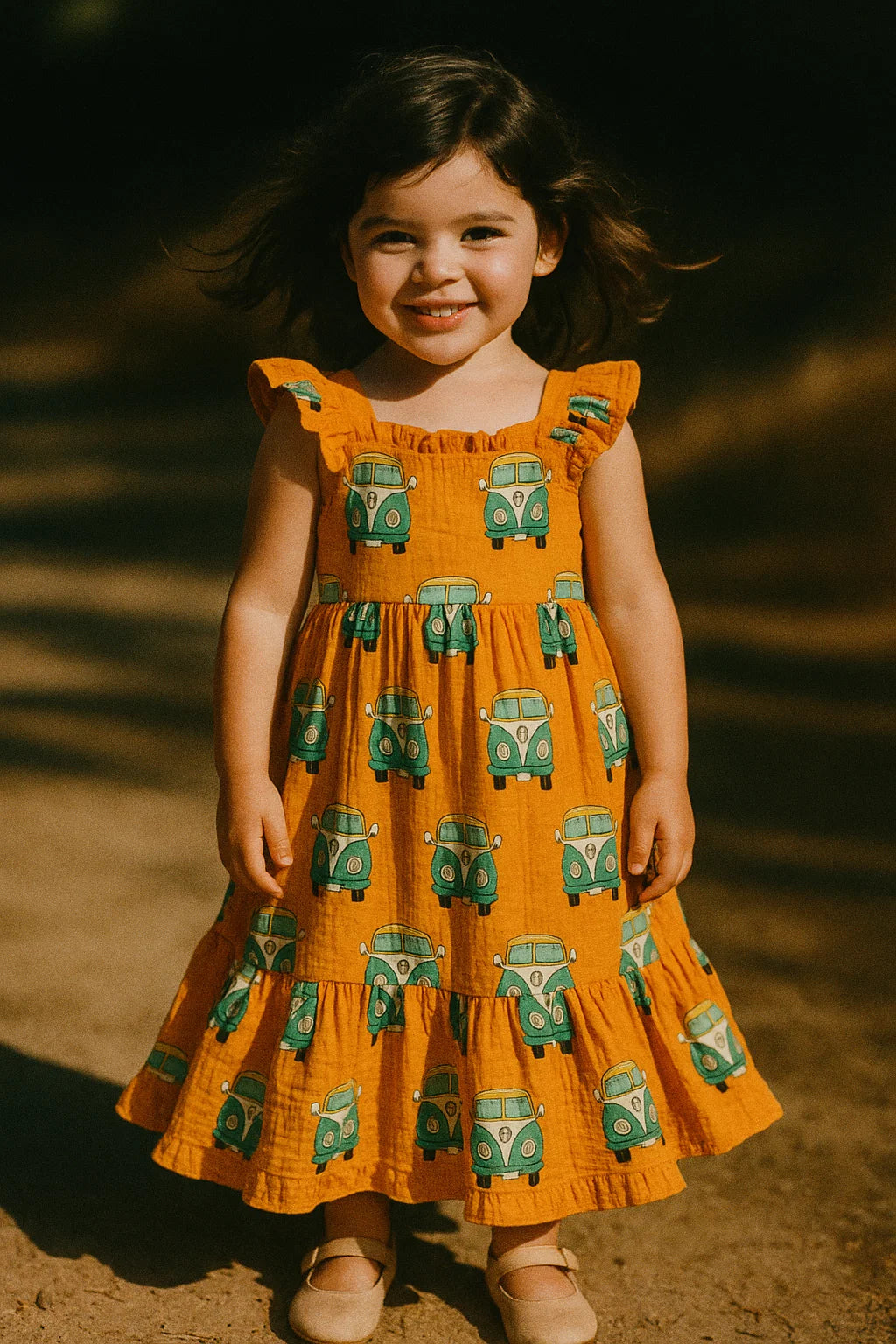 Orange and Blue Ven Print Muslin Fabric for Kids