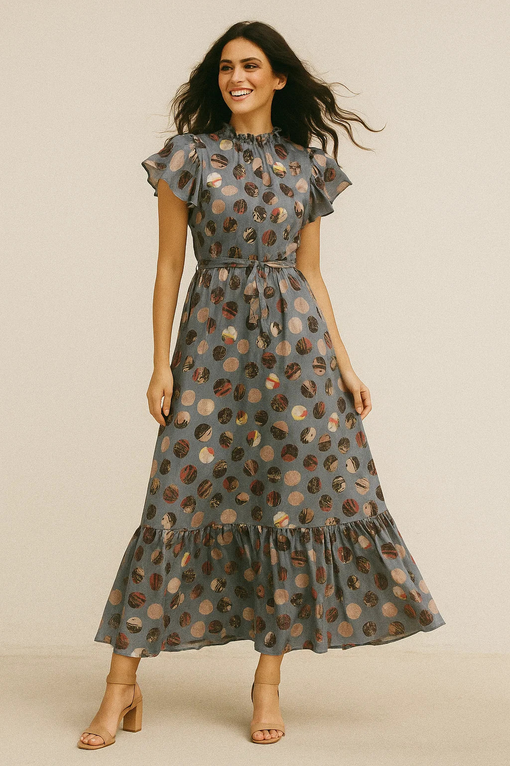 Geometric digital printed fabric in gray by FAB VOGUE Studio