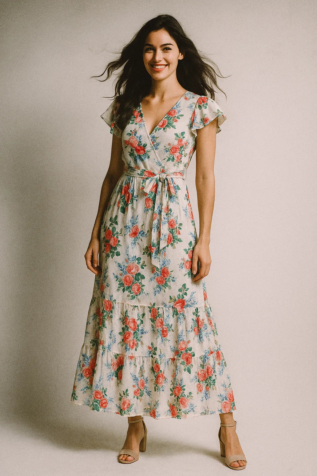 Classy floral print muslin fabric from FAB VOGUE Studio