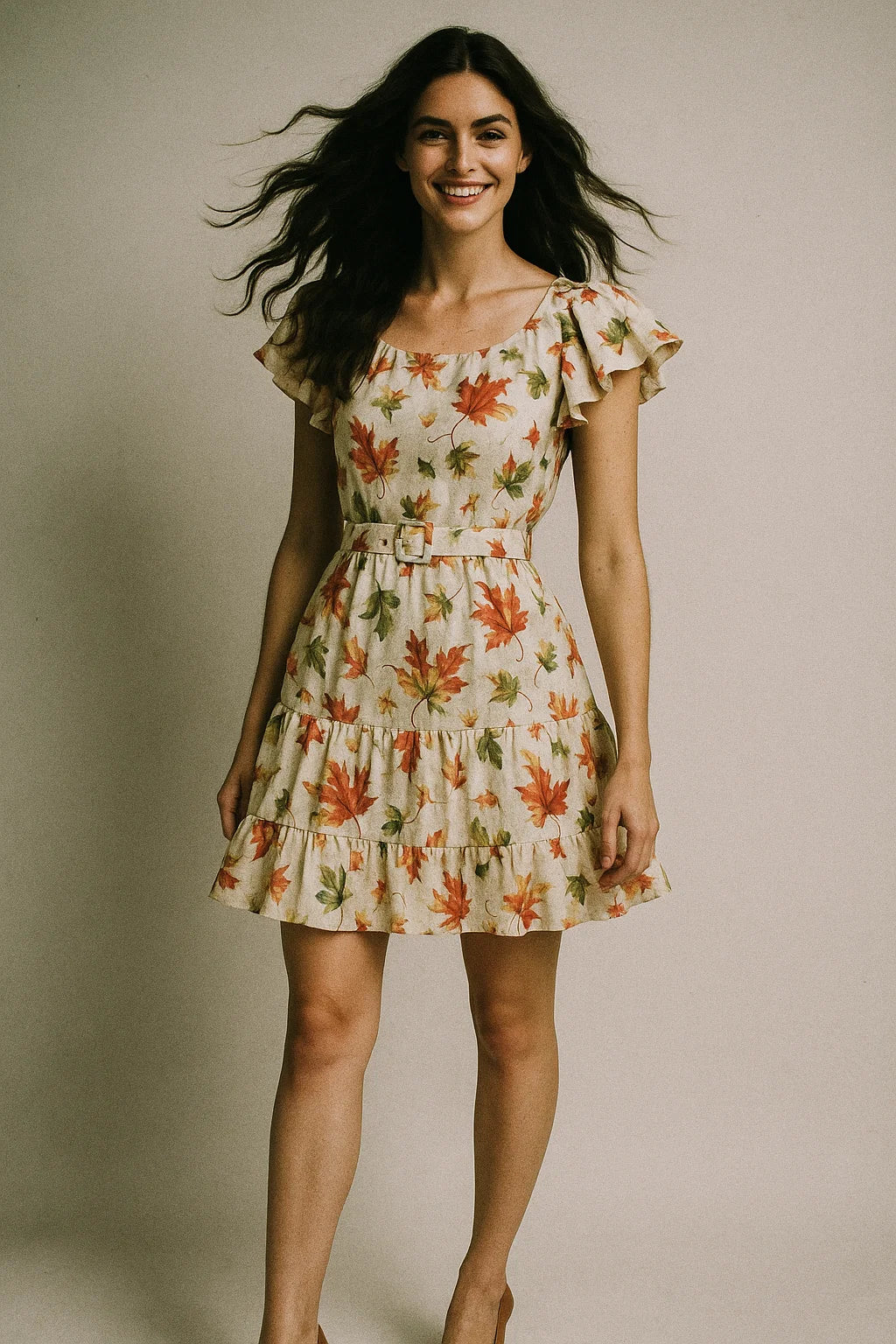 Gorgeous green leaves digital printed muslin fabric by FAB VOGUE Studio