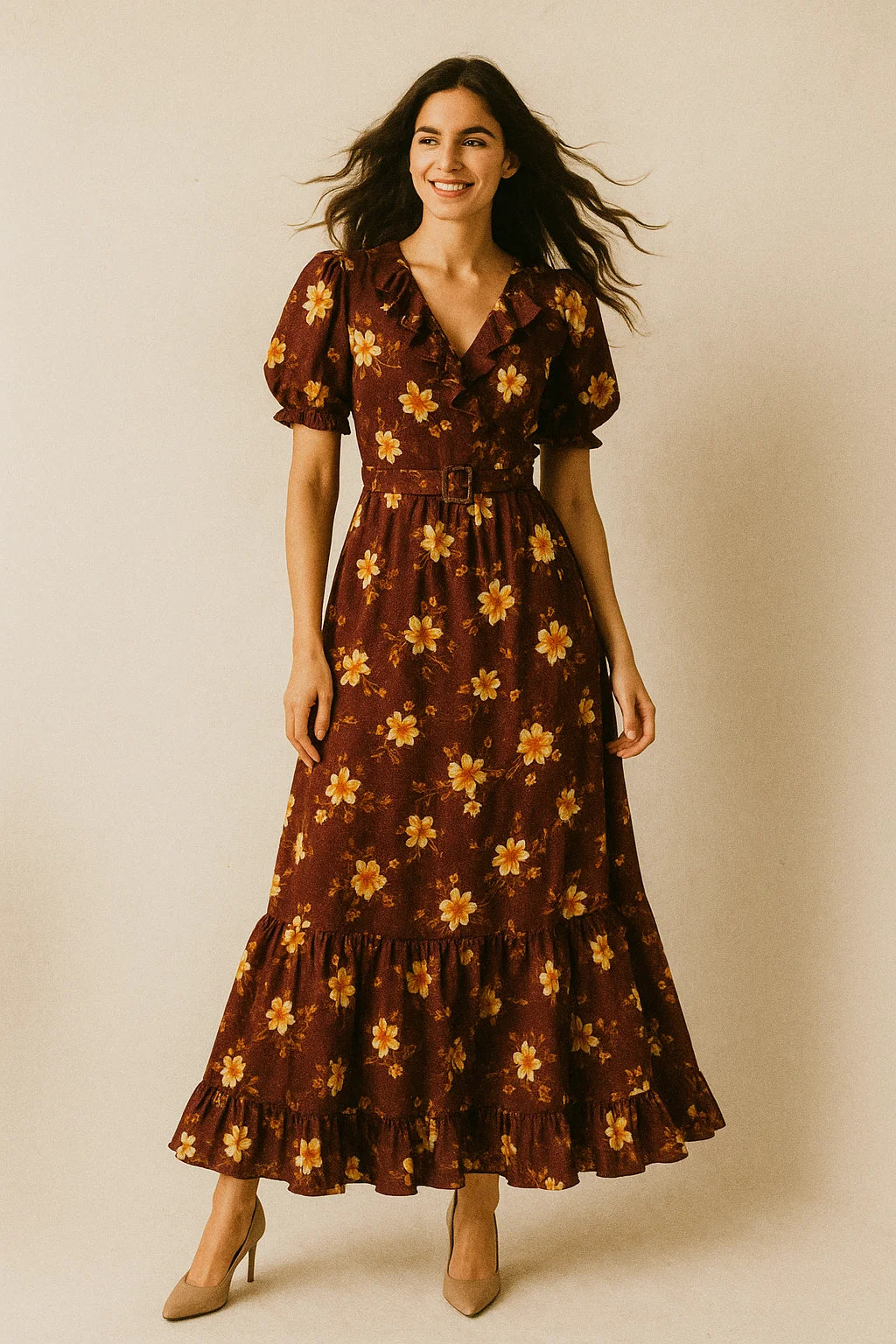 Attractive Yellow Lily Floral Flower Digital Printed Fabric - Poly Muslin