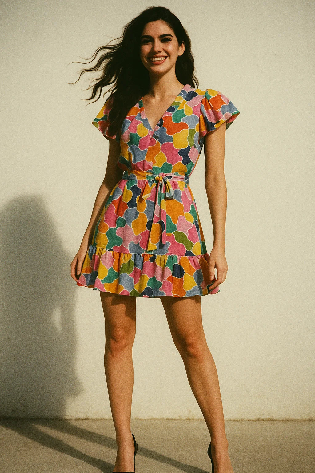 Seamless Rainbow Marble Art Digital Printed Fabric - Poly Muslin