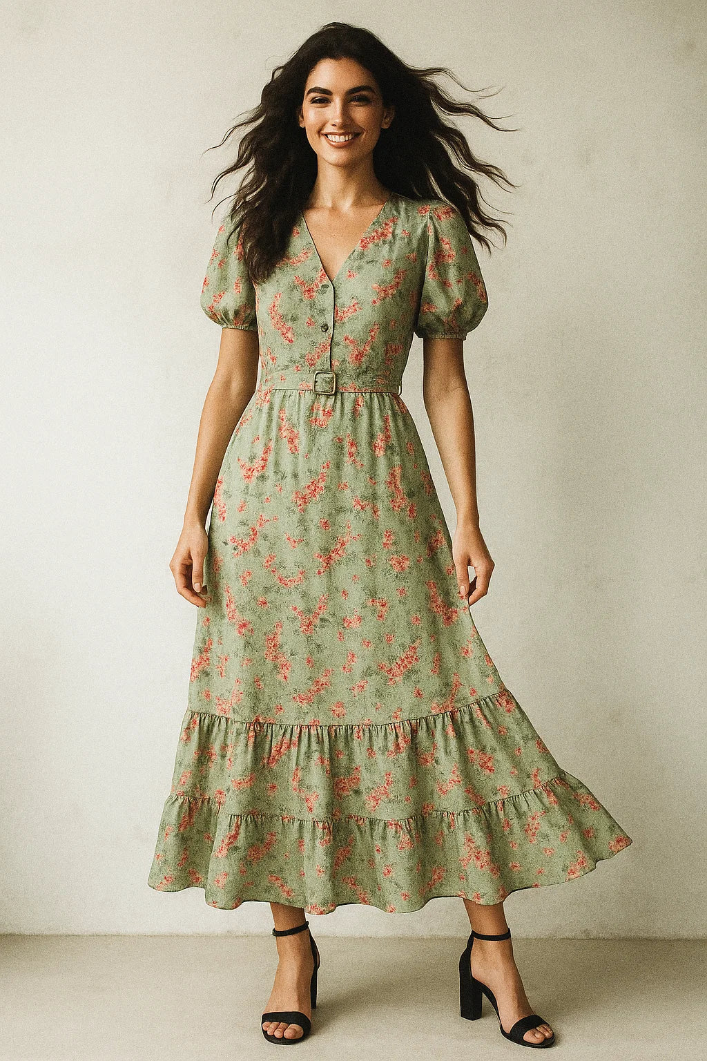 Lovely Purple Violet Flower Digital Printed Fabric - Poly Muslin