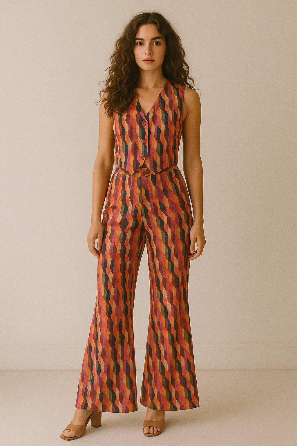 Multicolour Scales Repeat Digital Printed Fabric - Poly Muslin