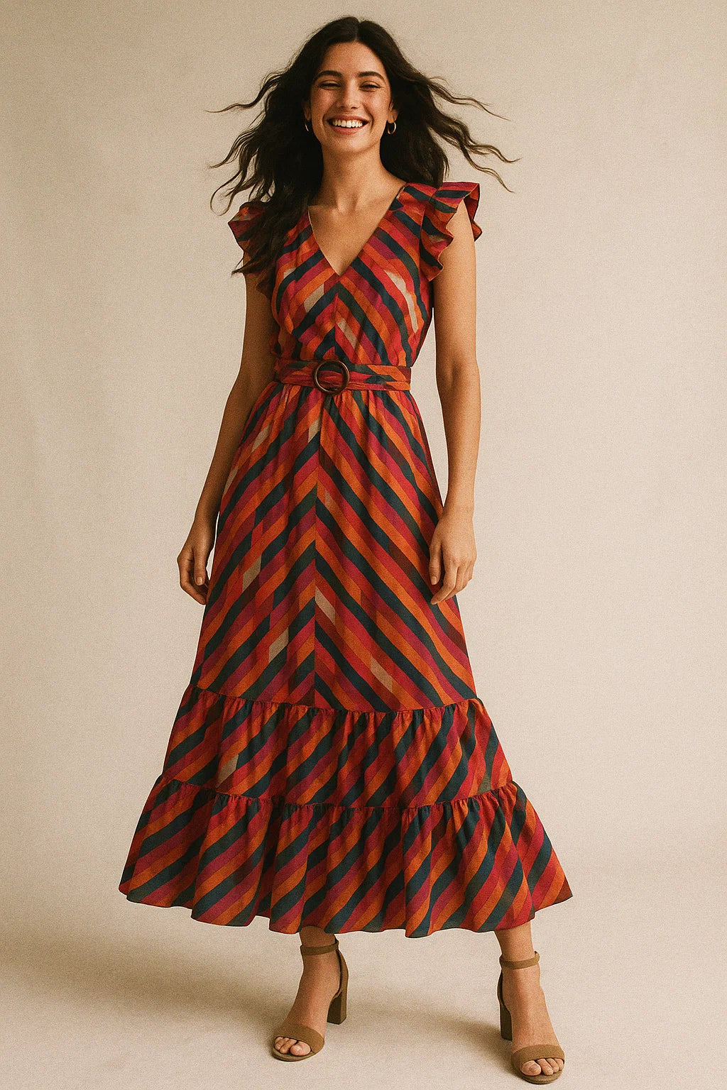 Multicolour Scales Repeat Digital Printed Fabric - Poly Muslin