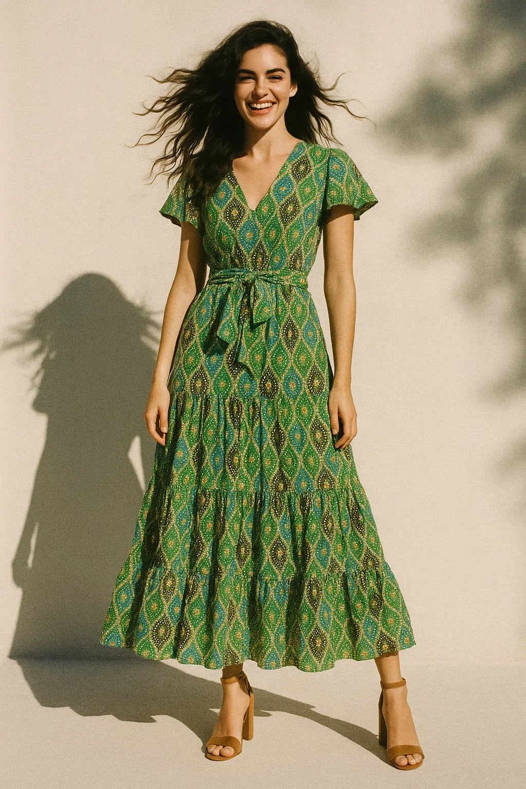 Seamless Ogee Tiny Doted Digital Printed Fabric - Poly Muslin