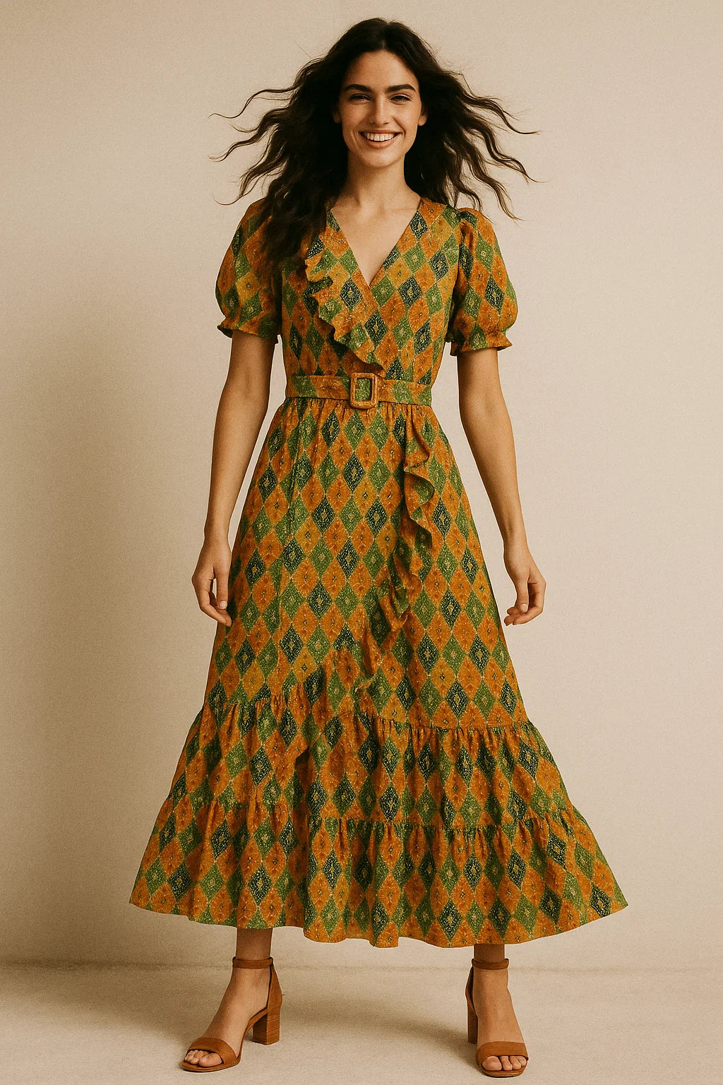 Mix Ogee Seamless Pattern Digital Printed Fabric - Poly Muslin