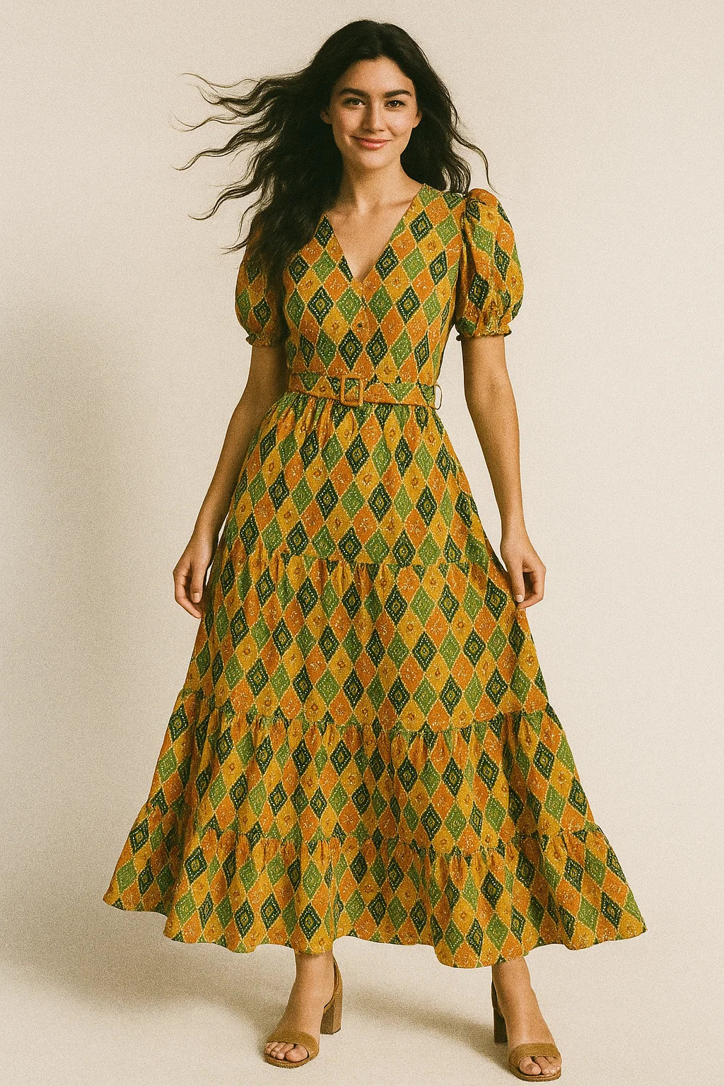 Mix Ogee Seamless Pattern Digital Printed Fabric - Poly Muslin