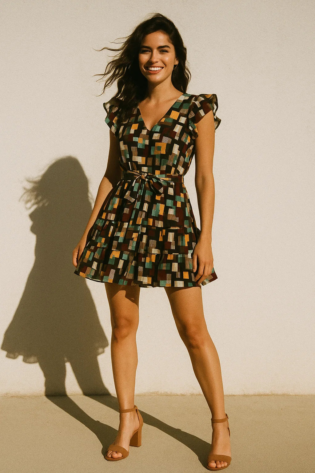 Trendy Colourful Puzzle Decorative Digital Printed Fabric - Poly Muslin