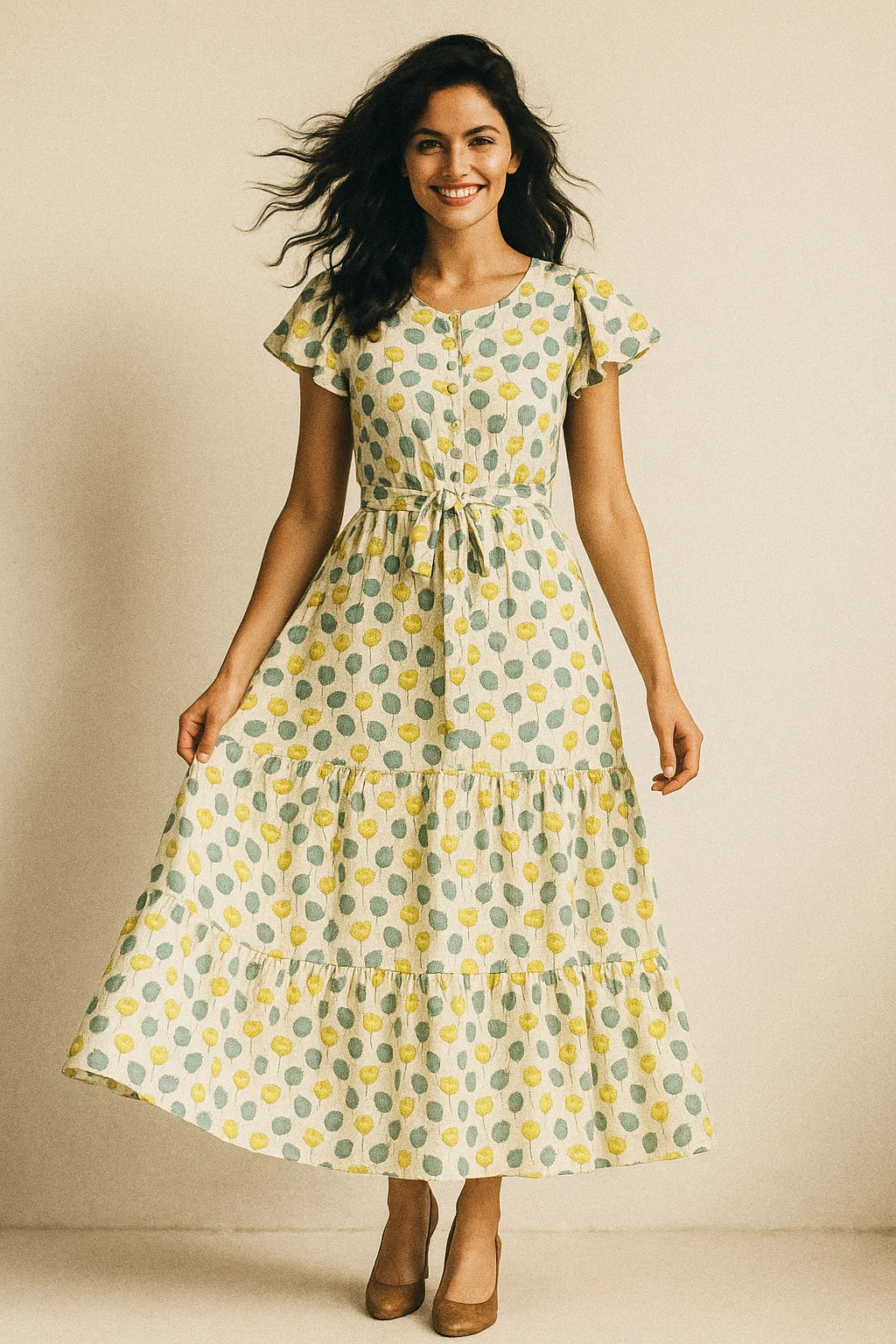 Tiny Beautiful Galliano Colour Flower Digital Printed Fabric - Poly Muslin