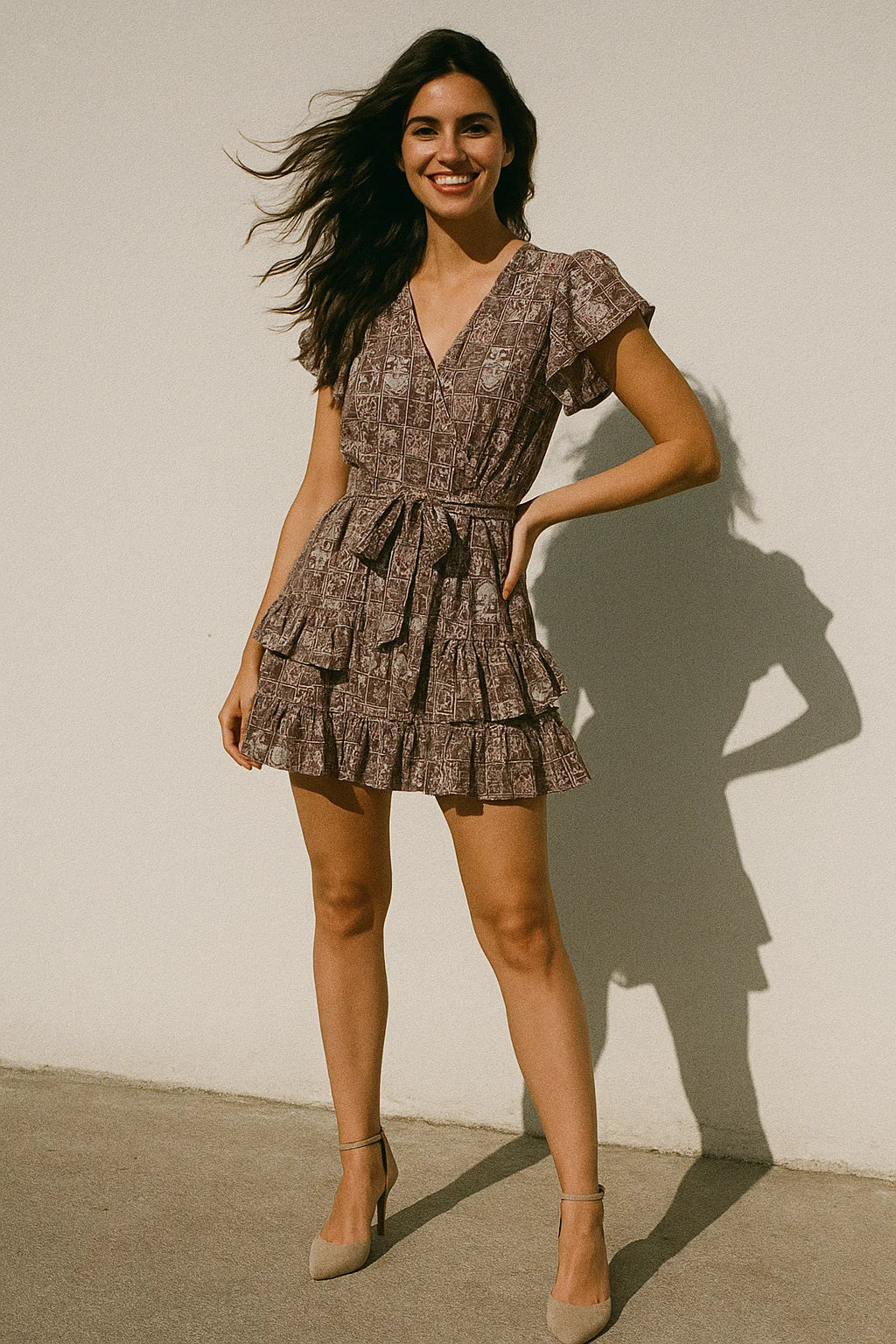 Greek Art Of Multitype Pattern Digital Printed Fabric - Poly Muslin