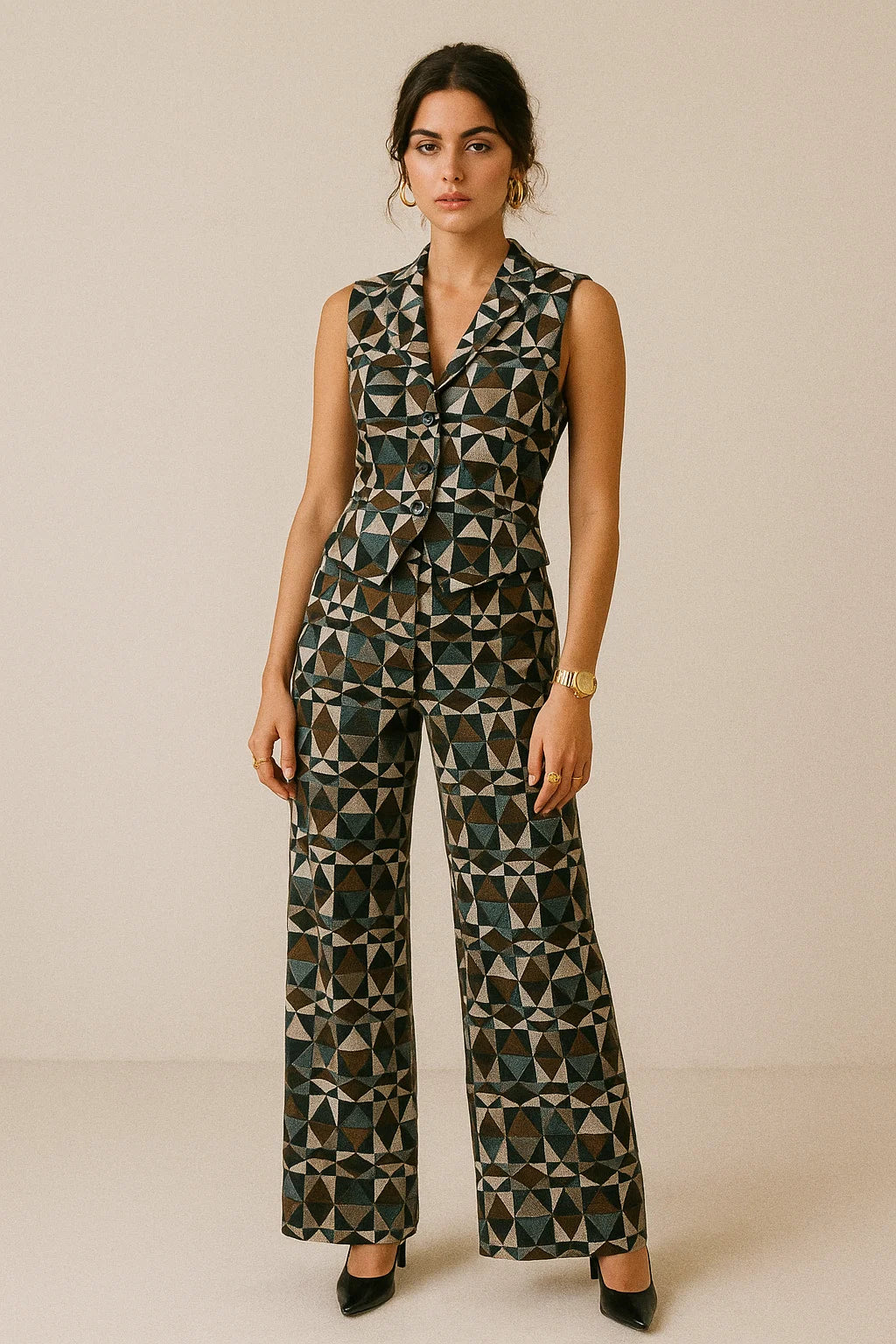 Seamless Lattice Multicolour Repeat Digital Printed Fabric - Poly Muslin