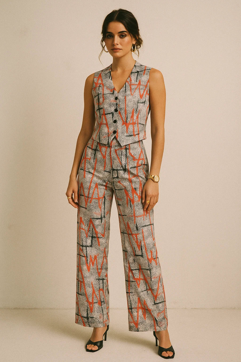 Vintage Art Of Wall Digital Printed Fabric - Poly Muslin