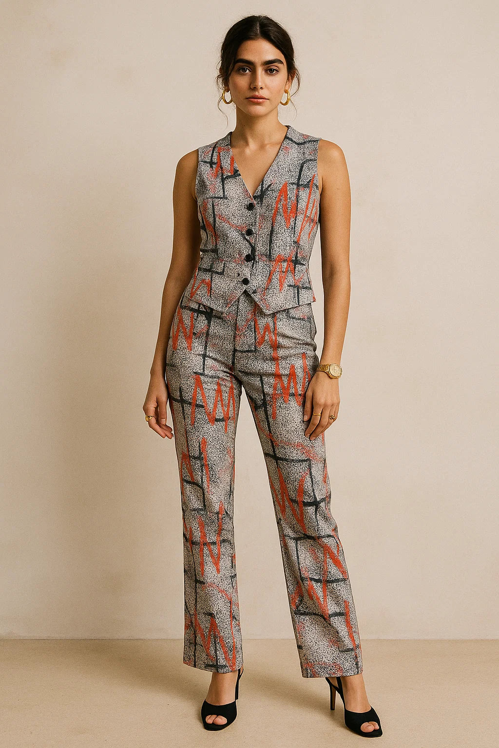 Vintage Art Of Wall Digital Printed Fabric - Poly Muslin