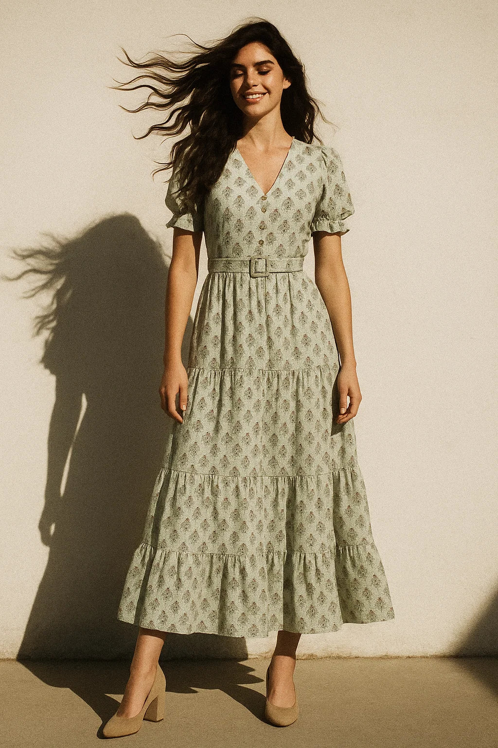 Seamless Indian Mughal Motif Flower Digital Printed Fabric - Muslin