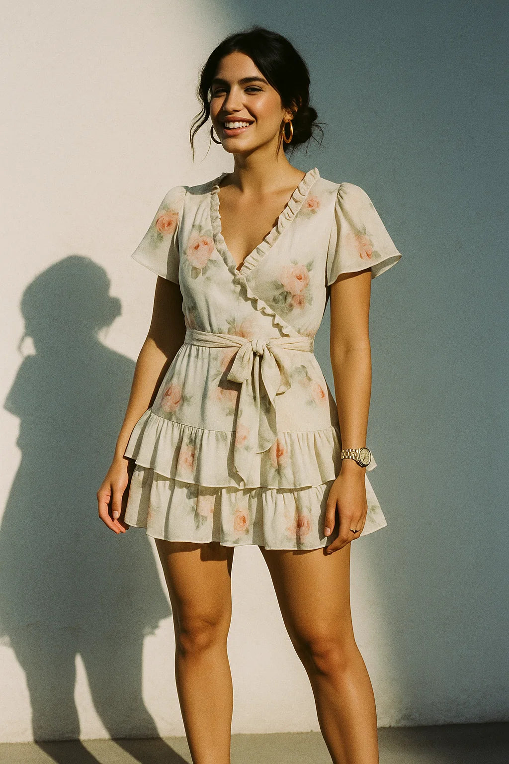 Beautiful Summer Peony Bunch Digital Printed Fabric - Muslin