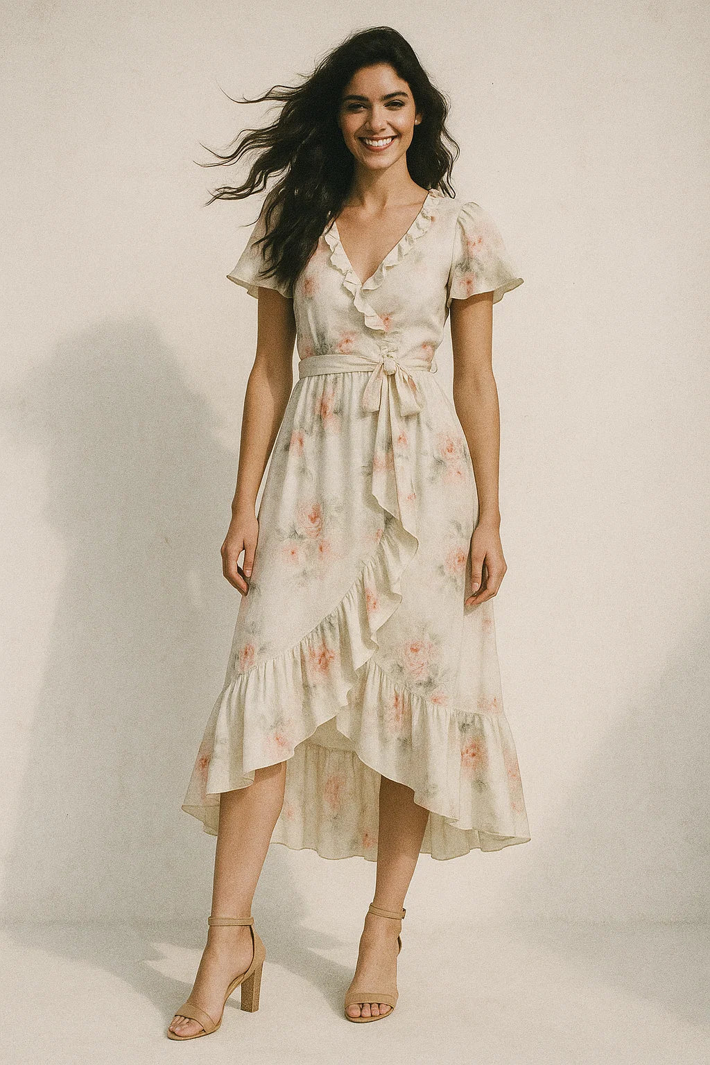 Beautiful Summer Peony Bunch Digital Printed Fabric - Muslin