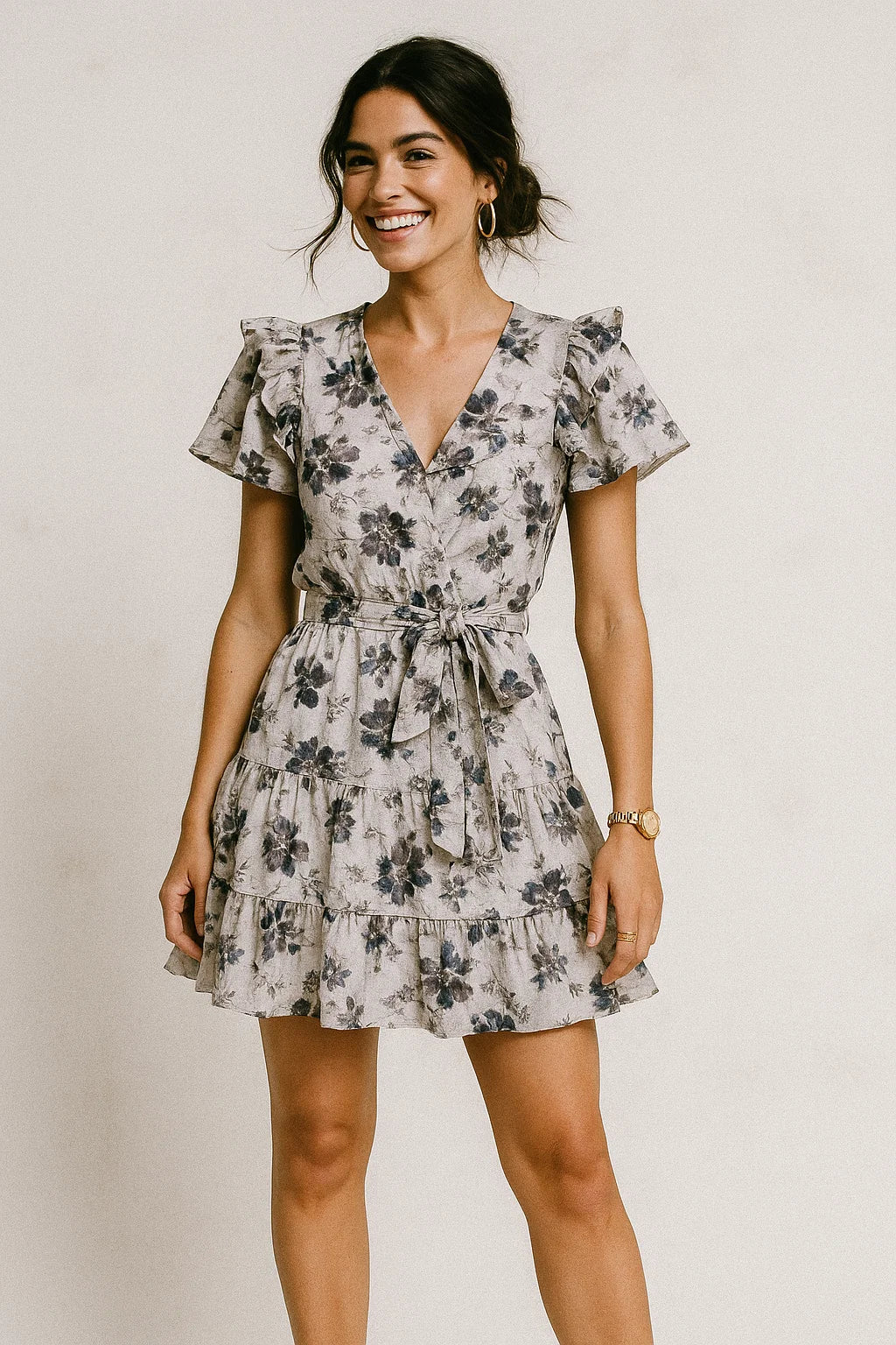 Beautiful Pansy Blue Flower Digital Printed Fabric - Muslin