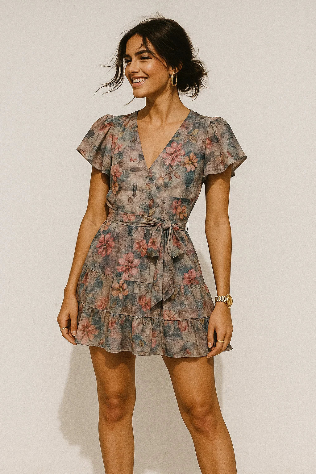 Periwinkle Flower Paper Art Digital Printed Fabric - Muslin