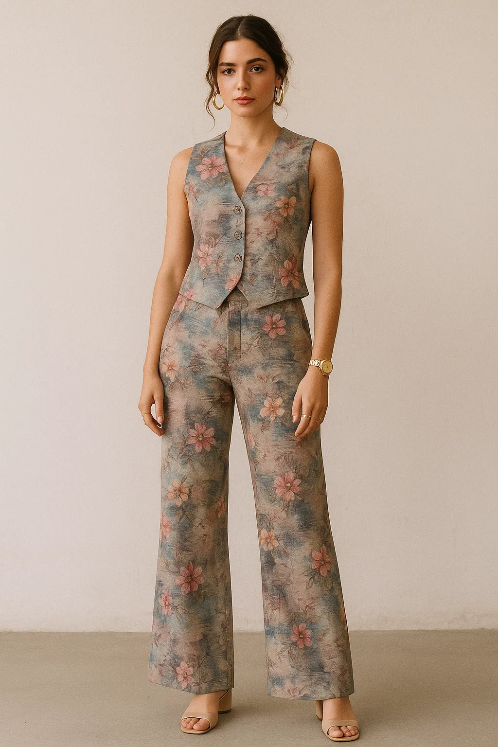 Periwinkle Flower Paper Art Digital Printed Fabric - Muslin