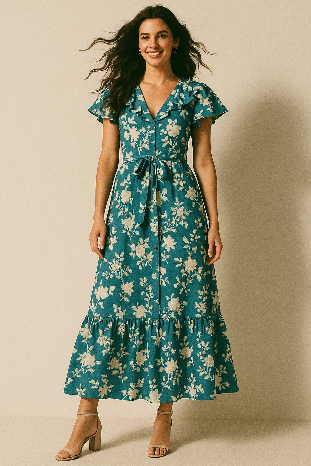 Glorry Beautiful Flower Digital Printed Fabric - Muslin