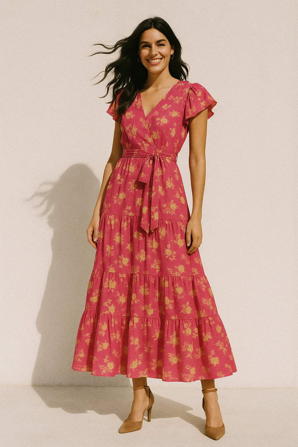 Vintage Old Spoted Flower Digital Printed Fabric - Muslin