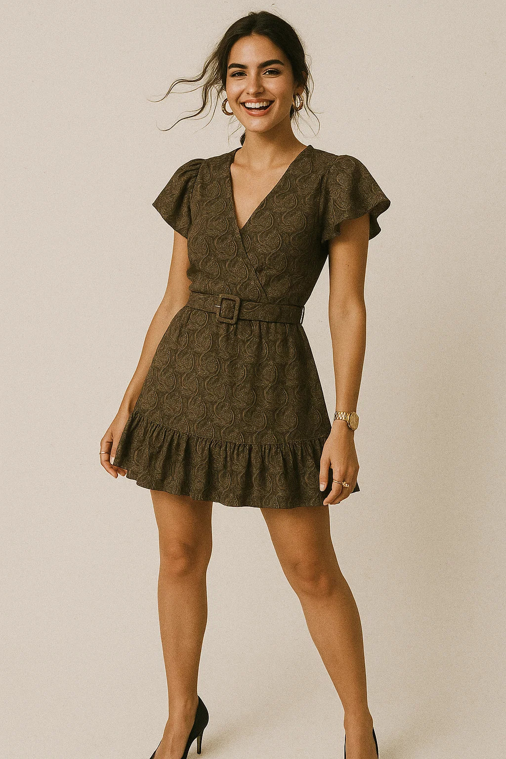 Creative Jecobean Curly Art Digital Printed Fabric - Muslin