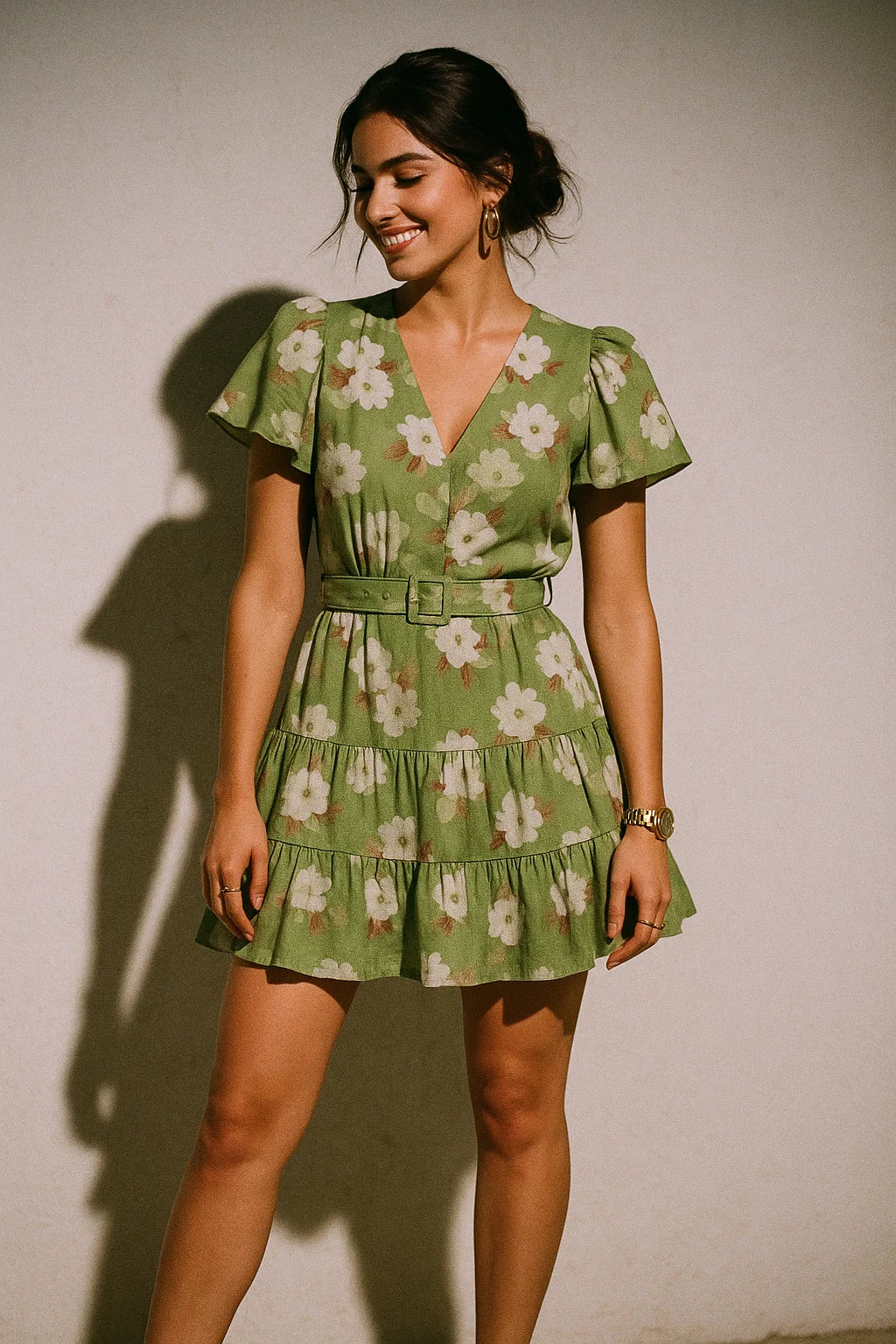 Lovely White Rose Digital Printed Fabric - Muslin