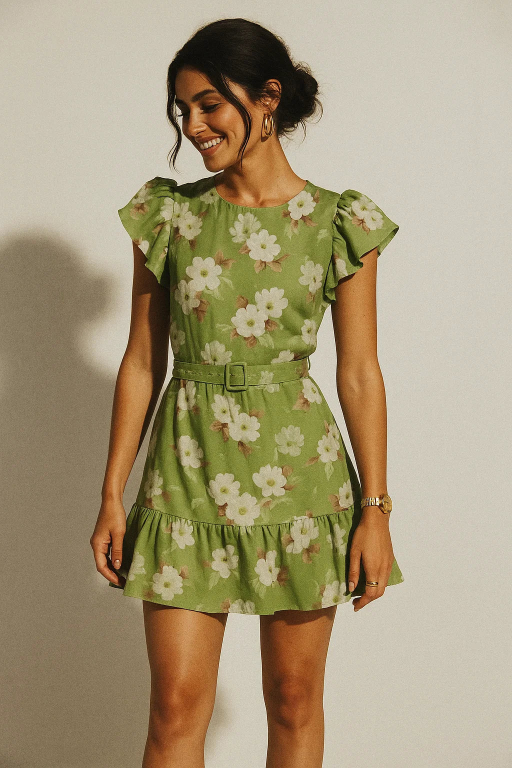 Lovely White Rose Digital Printed Fabric - Muslin