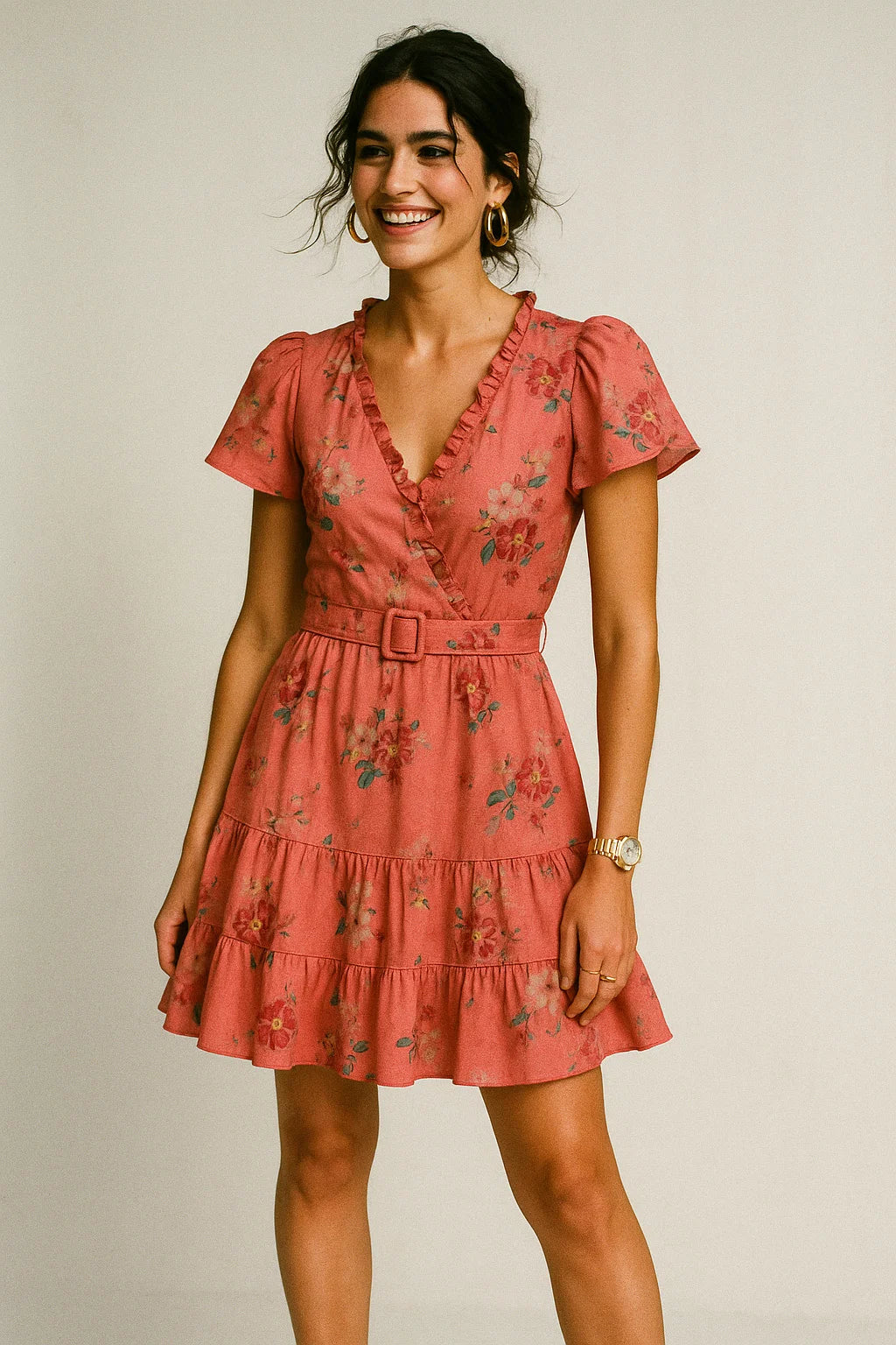 Calico Colorful Flower Digital Printed Fabric - Muslin