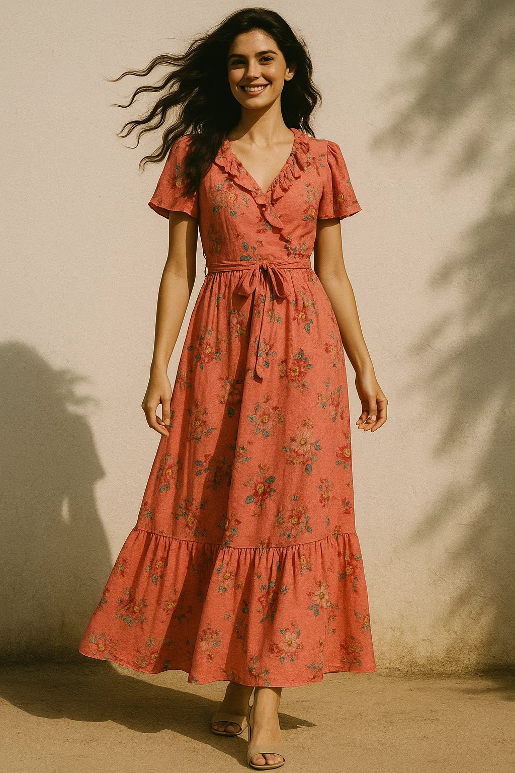 Calico Colorful Flower Digital Printed Fabric - Muslin