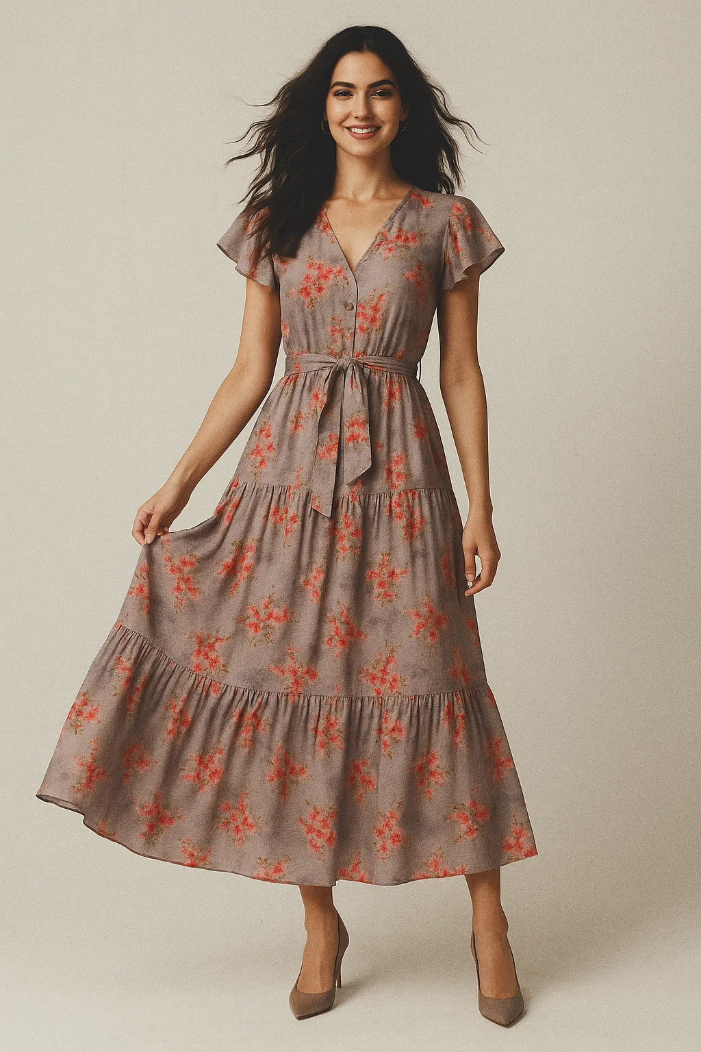 Ditsy Cool Summer Pattern Digital Printed Fabric - Muslin