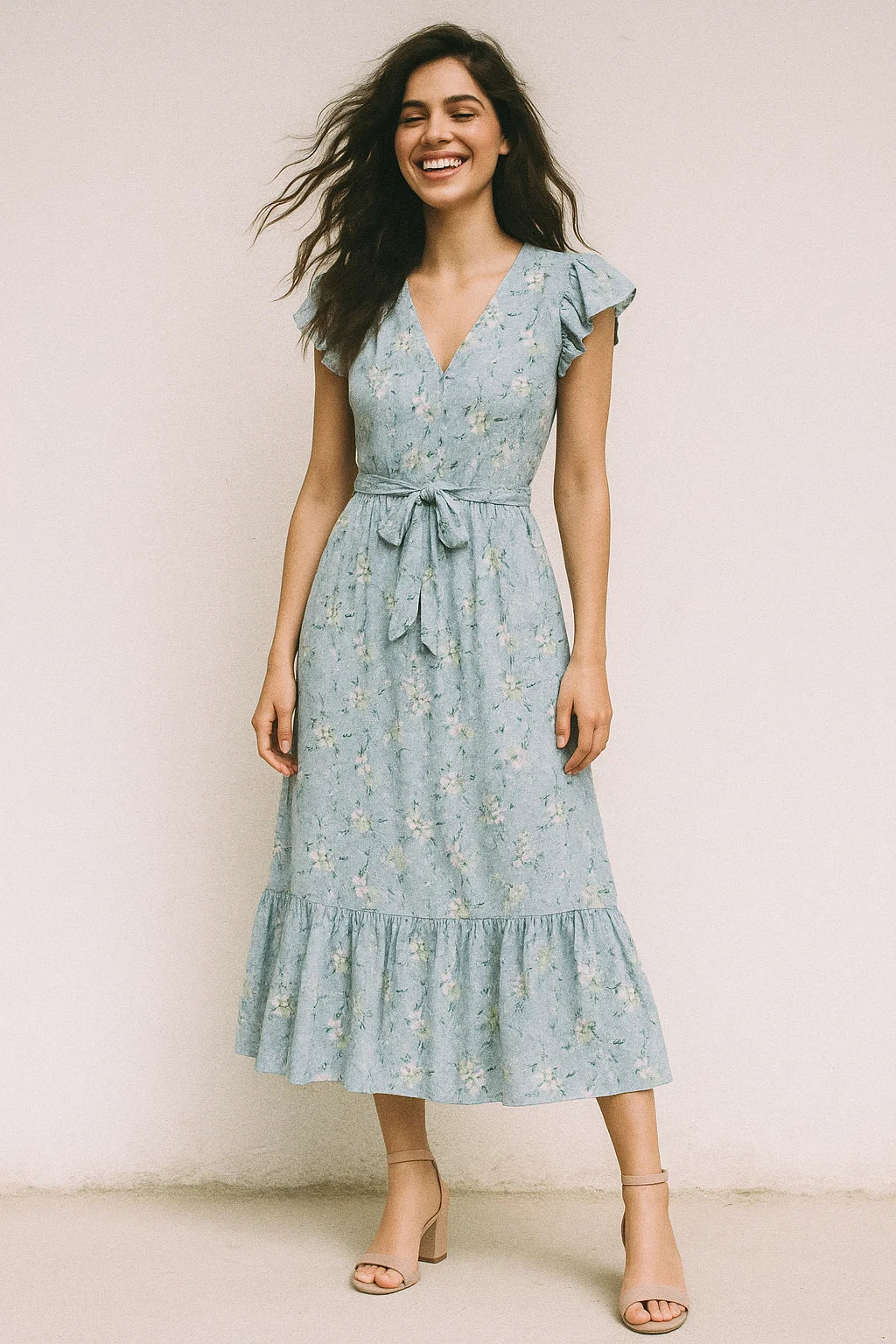 Beautiful White Jasmine Valley Flower Digital Printed Fabric - Muslin