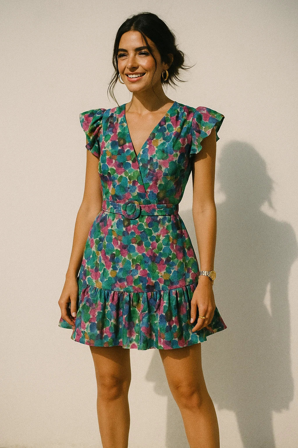 Multicolor Abstract Pattern Digital Printed Fabric