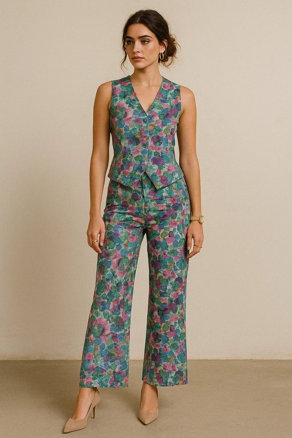 Multicolor Abstract Pattern Digital Printed Fabric