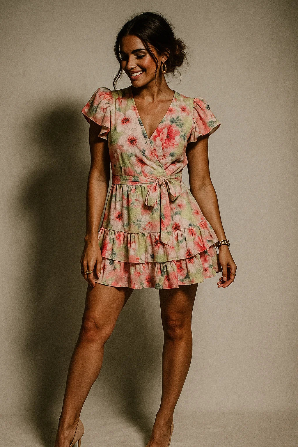 Multi-Color Floral Design Digital Printed Fabric