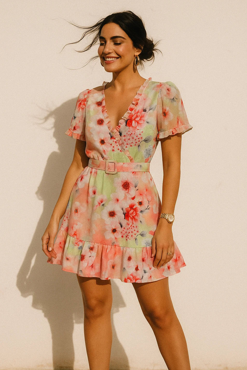 Multi-Color Floral Design Digital Printed Fabric