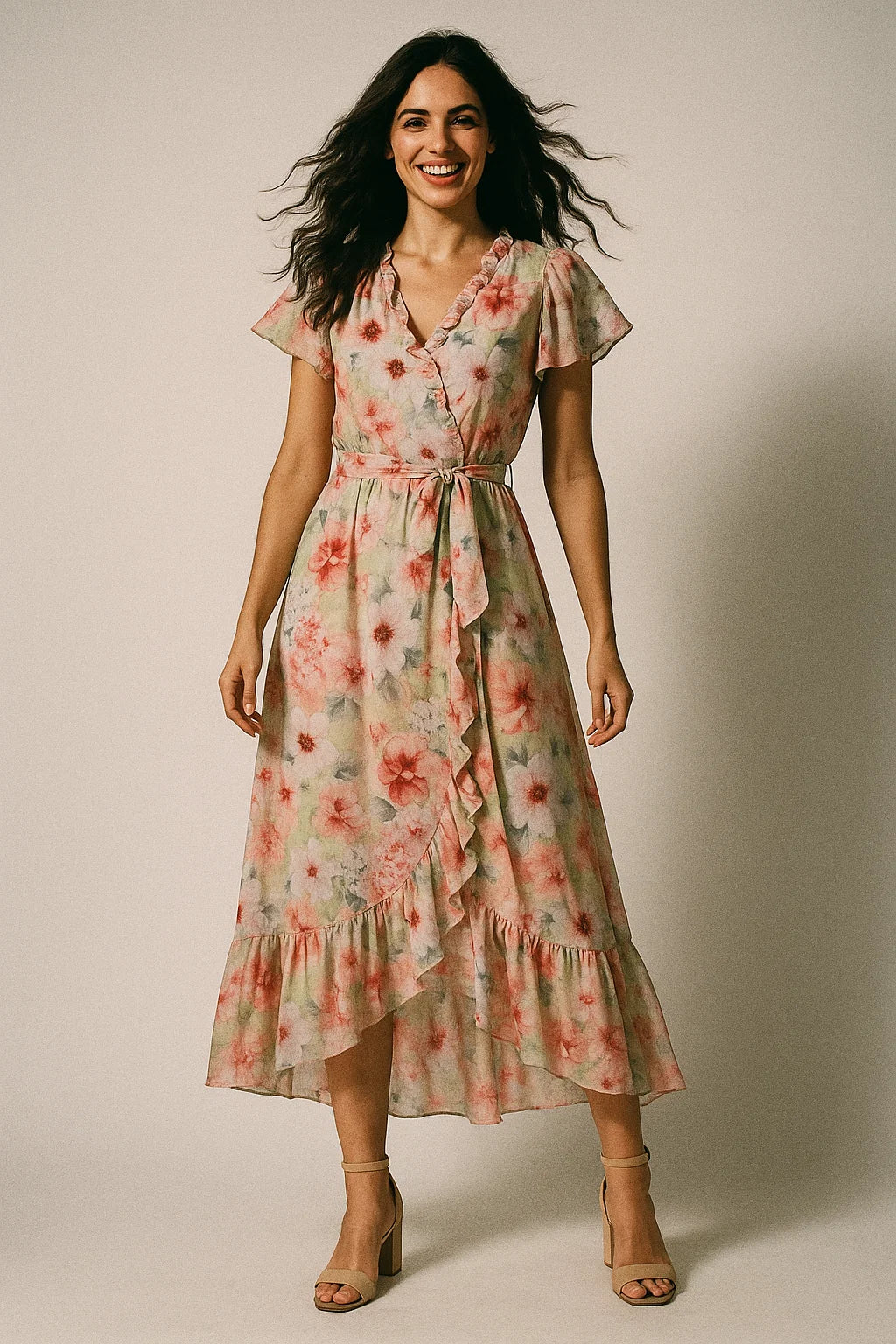 Multi-Color Floral Design Digital Printed Fabric