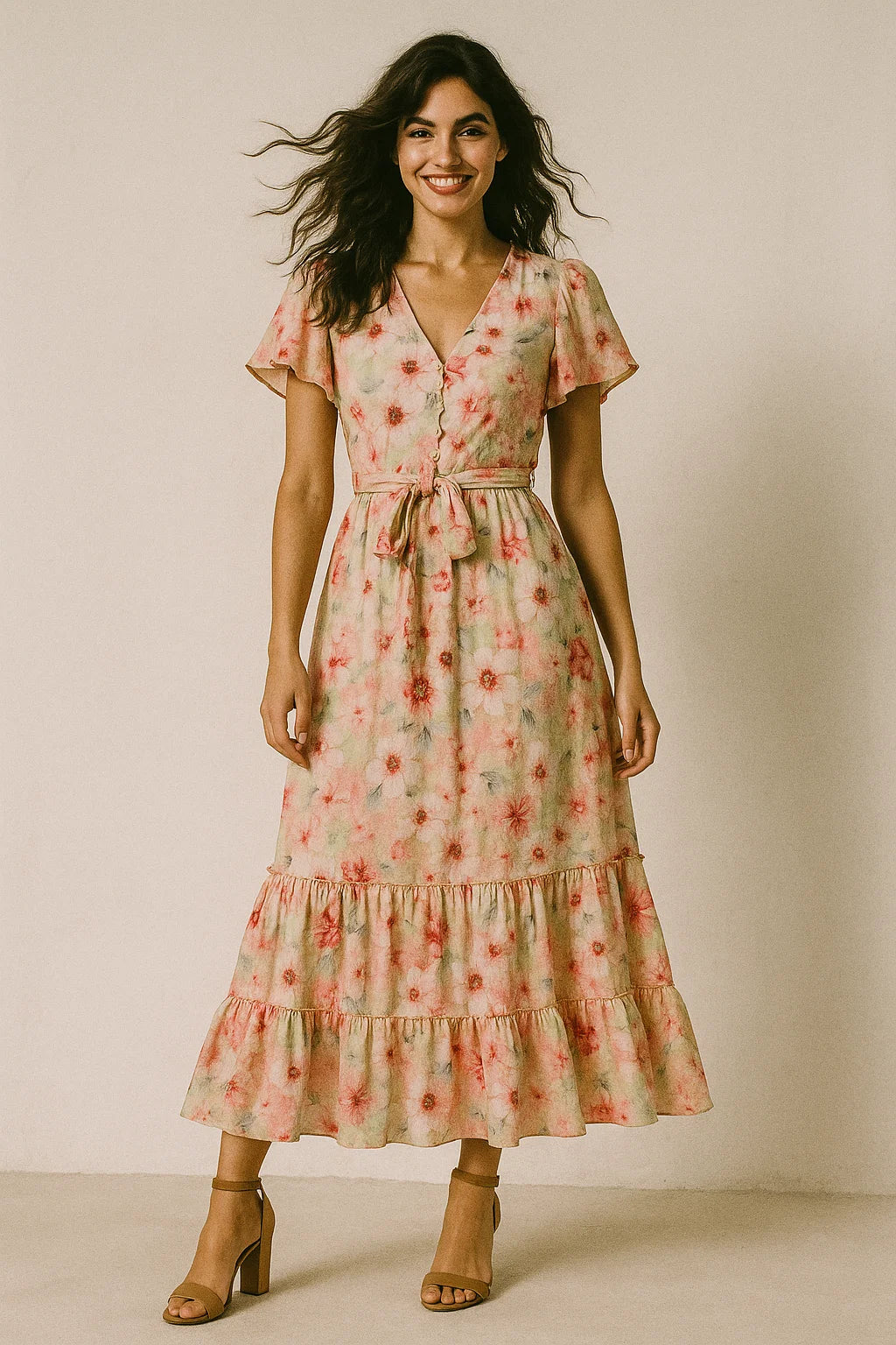 Multi-Color Floral Design Digital Printed Fabric