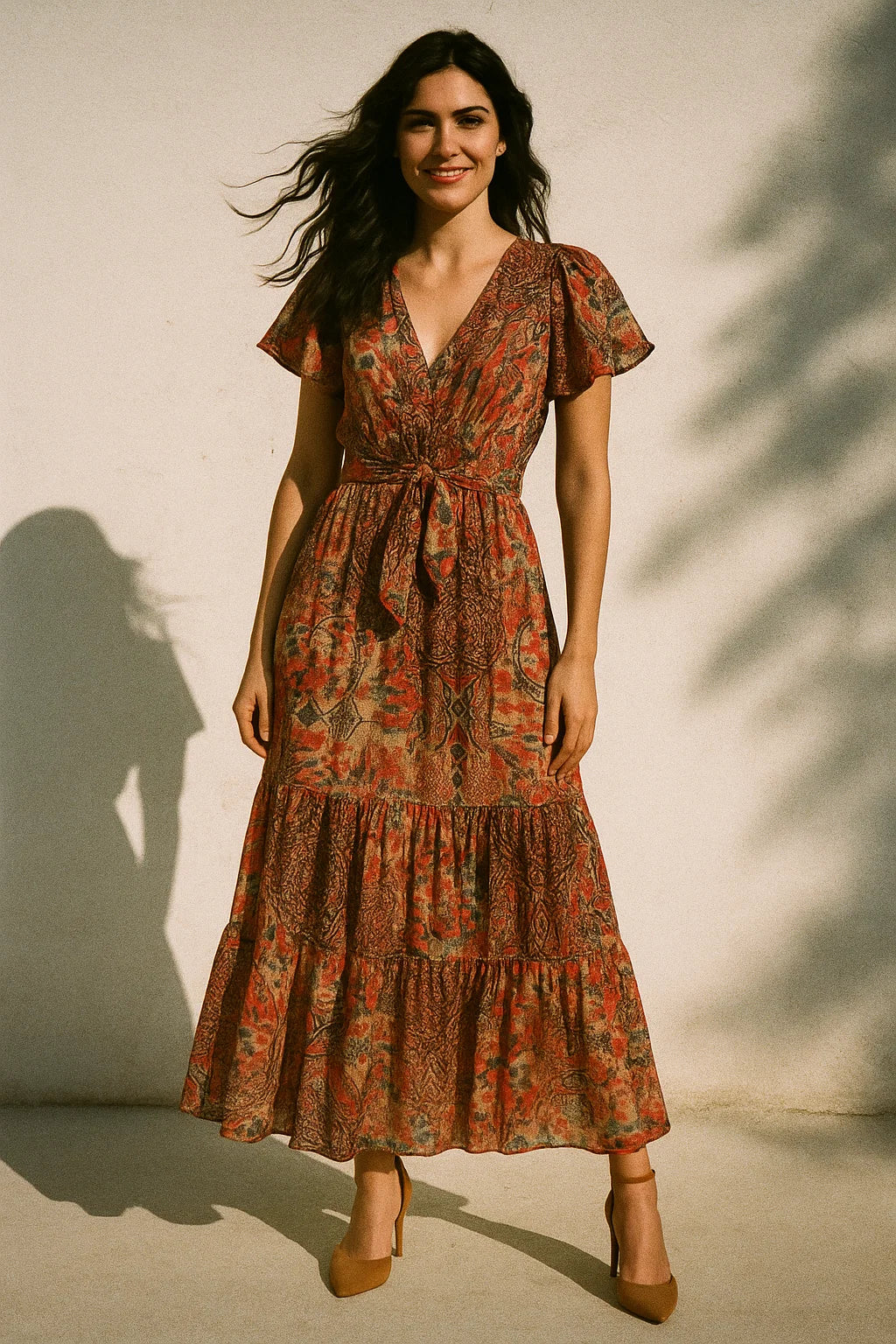 Damask Pattern Digital Printed Fabric