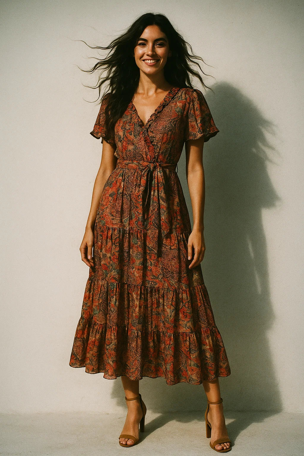 Damask Pattern Digital Printed Fabric