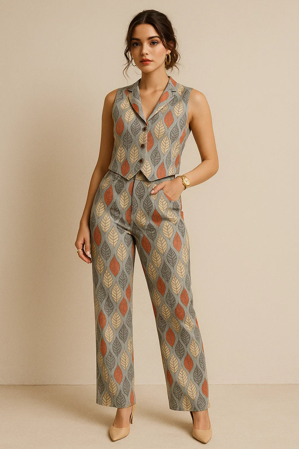 Autumn Leaves Digital Printed Fabric