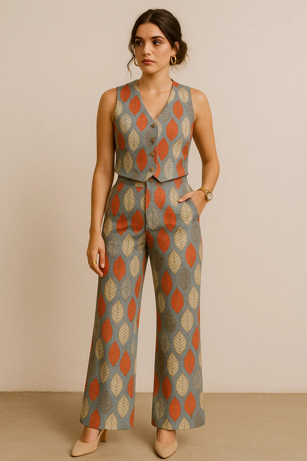 Autumn Leaves Digital Printed Fabric