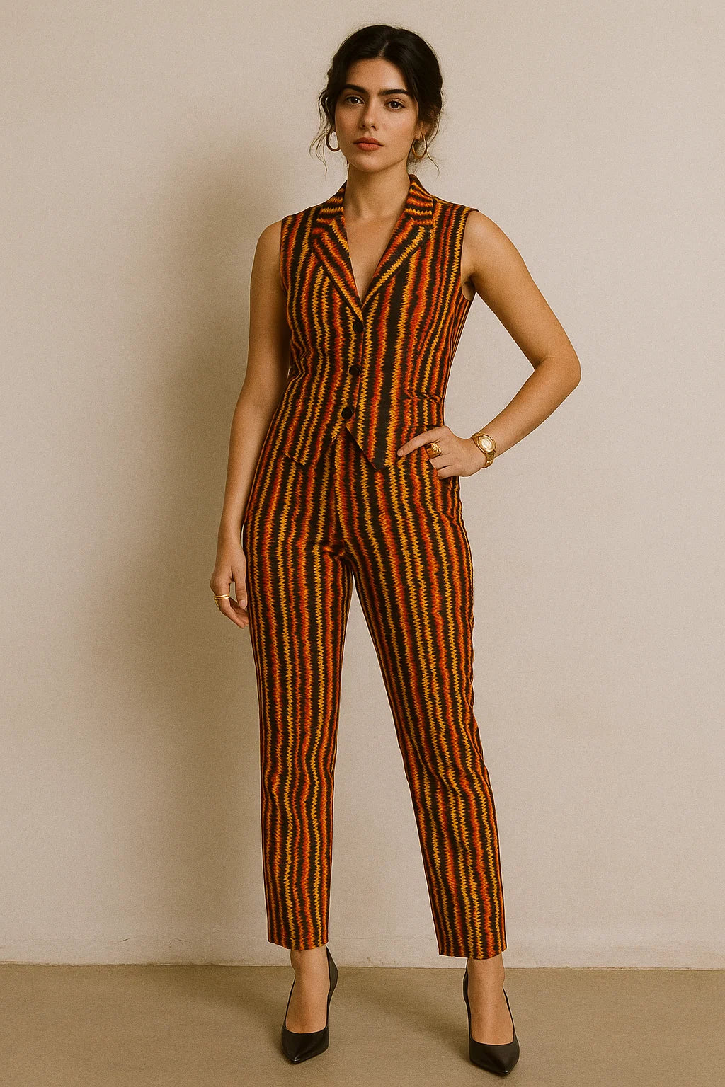 Abstract Stripes Digital Printed Fabric