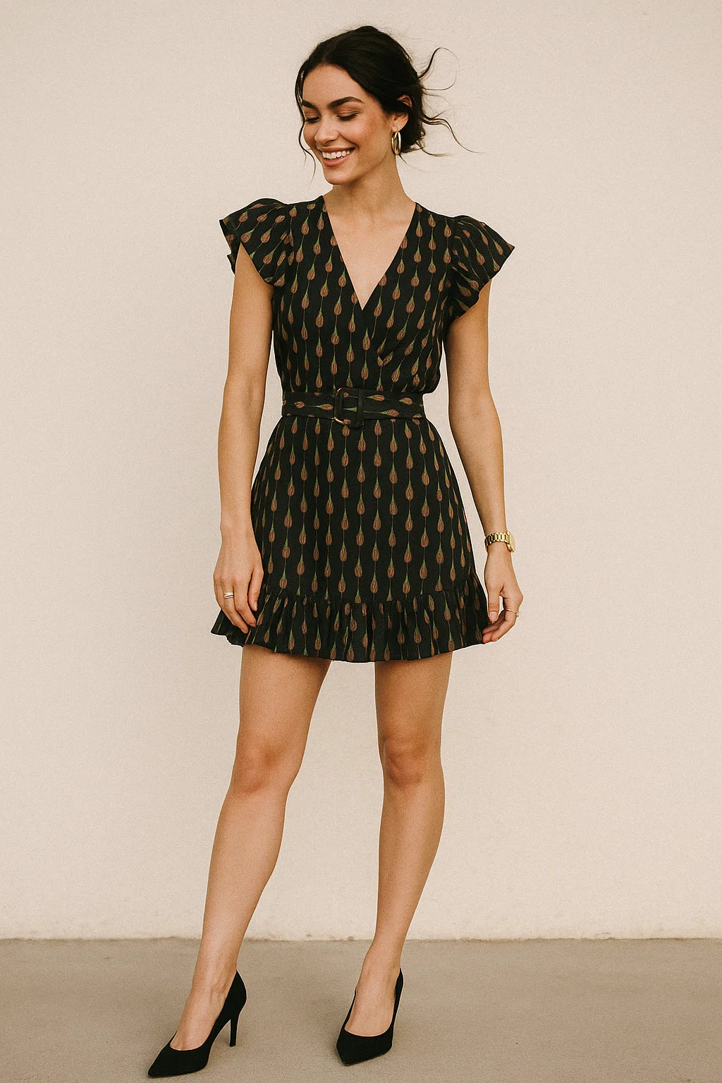 Feather Stripes Digital Printed Fabric - Muslin