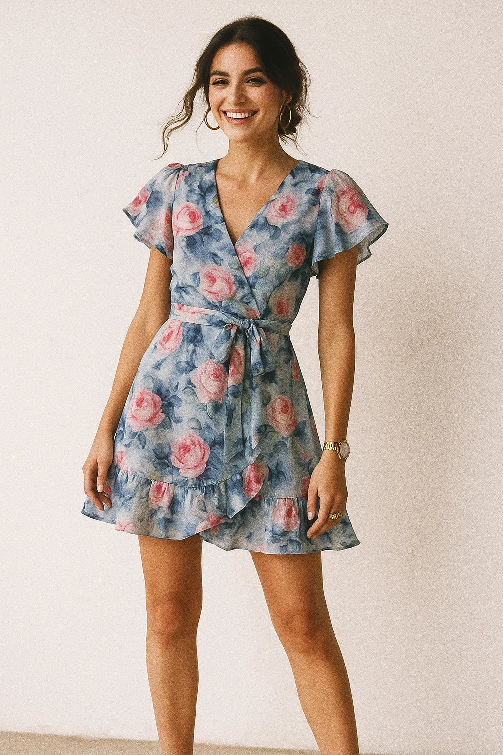 Classy Multicolor Floral Digital Printed Silk Crepe Fabric